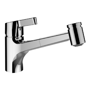 Bild von Laufen Armaturen - Spültischmischer, Ausladung 225 mm, Schwenkauslauf mit Auszugbrause , Art.Nr. : HF501935100000