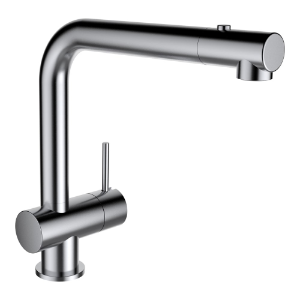 Bild von Laufen Armaturen - Spültischmischer, Ausladung 225 mm, Schwenkauslauf, mit Auszugbrause, Edelstahl , Art.Nr. : HF502136441000