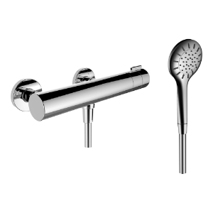 Bild von Laufen Armaturen - Thermostatischer Duschenmischer, Anschlussdistanz 153 mm, mit Verschraubungen, mit Zubehör , Art.Nr. : HF905451100000