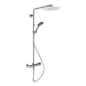 Bild von Laufen Armaturen - Showerstation Arwa, -twinplus, thermostatisch, Regenbrause Ø 300 mm, Handbrause MyTwin120, 1 Kunststoffschlauch und Umsteller , Art.Nr. : HF905457100000