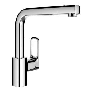 Bild von Laufen Armaturen - Spültischmischer, Eco+, Ausladung 225 mm, Schwenkauslauf, Auszugbrause mit 2 Strahlarten , Art.Nr. : WI905335100000