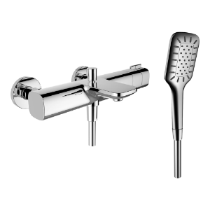 Bild von Laufen Armaturen - Thermostatischer Bademischer, Ausladung 163 mm, Anschlussdistanz 153 mm, mit Verschraubungen, mit Zubehör , Art.Nr. : WI905361100000