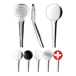 Bild von Laufen Armaturen - MyTwin100, Handbrause, mit RubiClean und Ecochoice, Chrome/Nightblack , Art.Nr. : WI939028108000