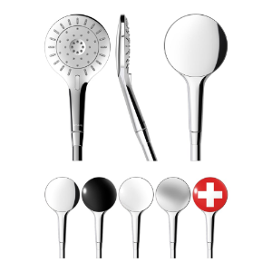 Bild von Laufen Armaturen - MyTwin120, Handbrause, mit RubiClean, Ecochoice und 3 Strahlarten, Chrome/Nightblack , Art.Nr. : WI939029108000