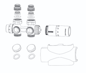 Bild von IMI Hydronic Engineering Multilux 4-Eclipse-Set verchromt mit Halo, Art.Nr.: 9690-59.800
