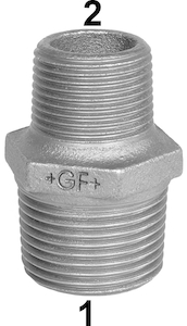 Bild von GF-JRG Doppelnippel, reduziert, Nr. 245 3/8" 1/8" STA schwarz, 1 ST, Art.Nr. : 770245116