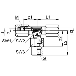 Bild von SERTO T-Verschraubungen SERTO SO 53221 mit Übergangsmuffe, Edelstahl rostfrei Grösse: 4‑ 1/8‑ 4, Art.Nr. :  058.3201.040