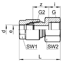 Bild von SERTO Aufschraubverschraubungen SERTO SO 01221 gerade, mit Anschlussmuffe, G-Programm, Messing Grösse: 4‑ 1/8", Art.Nr. :  248.1201.060