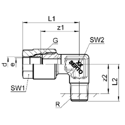 Bild von SERTO Winkel-Einschraubverschraubungen SERTO SO 02421 mit Aussengewinde, G-Programm, Messing Grösse: 4‑ 1/8", Art.Nr. :  248.2401.060