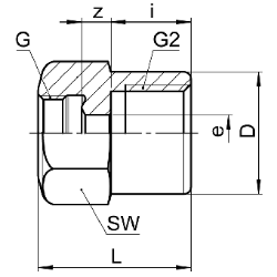 Bild von SERTO Übergangsmuffen SERTO SO 00030 G-Programm, Messing Grösse: 1/4"‑ 1/2", Art.Nr. :  246.0301.108