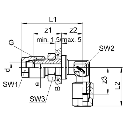Bild von SERTO Winkel-Schottverschraubungen SERTO SO 02721 G-Programm, Messing, Durchführungslänge max. 5 mm Grösse: 4, Art.Nr. :  248.2700.040