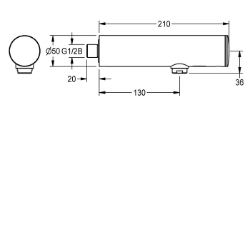 Bild von KWC F3EV1004 Elektronik-Wandventil mit Rückflussverhinderer:nein, Berechnungsdurchfluss Trinkwasser:0.1 l/s, A3000 open-kompatibel:nein, Art.Nr. : 2030036177