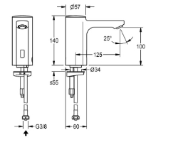 Picture of KWC F5E F5EV1001 Elektronik-Standventil mit Rückflussverhinderer:nein, Berechnungsdurchfluss Trinkwasser:0.1 l/s, A3000 open-kompatibel:nein, Art.Nr. : 2030027922
