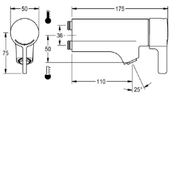 Bild von KWC F5L-Therm F5LT1033 Einhebel-Thermostat mit Rückflussverhinderer:ja, Berechnungsdurchfluss Trinkwasser:0.06 l/s, Berechnungsdurchfluss Warmwasser:0.06 l/s, Art.Nr. : 2030065268