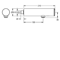 Bild von KWC F3EV1022 Elektronik-Wandventil mit Rückflussverhinderer:nein, Berechnungsdurchfluss Trinkwasser:0.1 l/s, A3000 open-kompatibel:nein, Art.Nr. : 2030040224