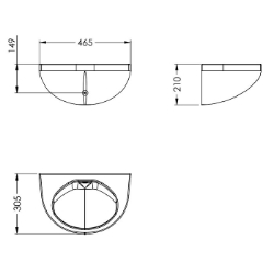 Bild von KWC VR99-081 Waschtisch Becken: Höhe:210 mm, Becken: Tiefe:250 mm, Becken: Breite:339 mm, Art.Nr. : 2030053464