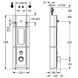 Bild von KWC F5ET2026 Duschpaneel MIRANIT Zusätzliche Verbindungen:nein, mit Rückflussverhinderer:ja, Zirkulation:nein, Art.Nr. : 2030056574