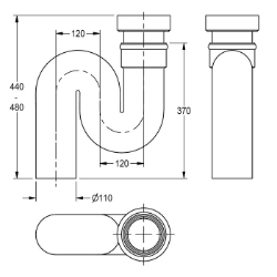 Bild von KWC ZCMPX002 Siphon Füllmenge:1, Mengeneinheit:Stück, Art.Nr. : 2000102733