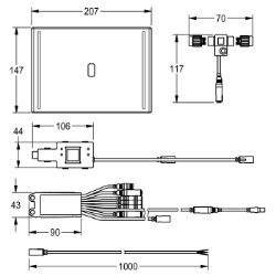 Bild von KWC EXOS0027 WC-Spülkastensteuerung Ausführung Einbauarmatur:F-Set, Höhe der Abdeckplatte:147 mm, Breite der Abdeckplatte:207 mm, Art.Nr. : 2030036621