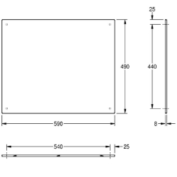 Bild von KWC HEAVY-DUTY M600HD Spiegel mit hinterlegter Verstärk Verdeckte Befestigung:ja, Material:Edelstahl, Materialtyp:1.4301 Chromnickelstahl V2A, Art.Nr. : 2000057091