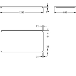 Picture of KWC MAXT260-70 Tablar zu Maxima Material:Edelstahl, Materialtyp:1.4301 Chromnickelstahl V2A, Materialstärke:1.2 mm, Art.Nr. : 2000100004