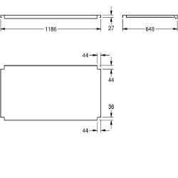 Picture of KWC MAXT120-70 Tablar zu Maxima Material:Edelstahl, Materialtyp:1.4301 Chromnickelstahl V2A, Materialstärke:1.2 mm, Art.Nr. : 2000057755