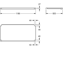 Bild von KWC MAXT120-60 Tablar zu Maxima Material:Edelstahl, Materialtyp:1.4301 Chromnickelstahl V2A, Materialstärke:1.2 mm, Art.Nr. : 2000057716