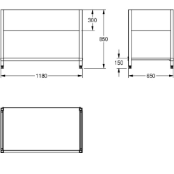 Bild von KWC MAXF120-70 Untergestell zu Maxima Material:Edelstahl, Materialtyp:1.4301 Chromnickelstahl V2A, Materialstärke:1 mm, Art.Nr. : 2000057104