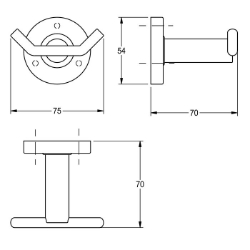 Bild von KWC MEDIUS MEDX0110HP Kleiderhaken doppelt Anzahl der Haken:2, Material:Edelstahl, Materialtyp:1.4301 Chromnickelstahl V2A, Art.Nr. : 2000106261