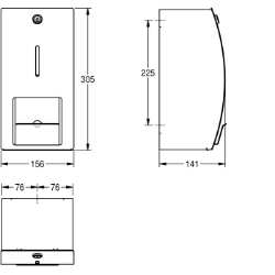 Bild von KWC STRATOS STRX671 WC-Rollenhalter Maximale Tiefe/Durchmesser Verbrauchsmaterial:120 mm, Maximale Breite Verbrauchsmaterial:100 mm, Füllmenge:2, Art.Nr. : 2000057395