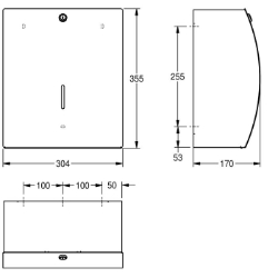 Bild von KWC STRATOS STRX670 WC-Großrollenhalter Jumbo Maximale Tiefe/Durchmesser Verbrauchsmaterial:295 mm, Maximale Breite Verbrauchsmaterial:105 mm, Füllmenge:1, Art.Nr. : 2000057394