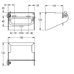 Bild von KWC CHRX675 WC-Rollenhalter Maximale Tiefe/Durchmesser Verbrauchsmaterial:140 mm, Maximale Breite Verbrauchsmaterial:140 mm, Füllmenge:1, Art.Nr. : 2000057143