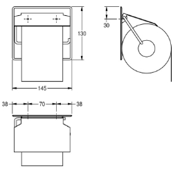 Bild von KWC BS677 WC-Rollenhalter Maximale Tiefe/Durchmesser Verbrauchsmaterial:150 mm, Maximale Breite Verbrauchsmaterial:130 mm, Füllmenge:1, Art.Nr. : 2000057045