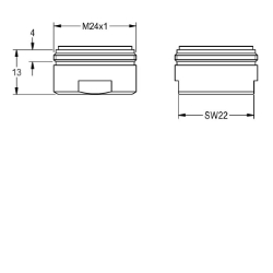Picture of KWC ASXX1015 Luftsprudler 6,0 l/min Gesamttiefe:26 mm, Gesamthöhe:13 mm, Gesamtbreite:26 mm, Art.Nr. : 2000104691