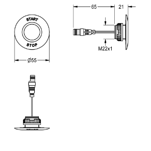 Picture of KWC EAT3O0001 Piezo-Taster Typ des Sensors:piezo-elektronischer Sensor, Art.Nr. : 2000104441