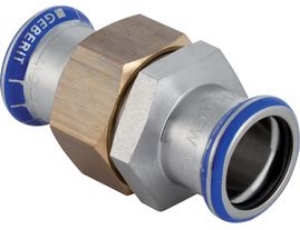 Bild von Geberit - Durchgangsverschraubungen GEBERIT MAPRESS Wasser Edelstahl Rostfrei 1.4401 Pressindikator, d mm: 35, G: 1 1/2, L cm: 8.2, Z cm: 3, Art.Nr. : 35324