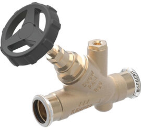 Picture of Geberit - Schrägsitz-Absperrbventile MAPRESS Oberteil vollständig durchströmt, DNV: 50, d mm: 54, D cm: 9, L cm: 21.4, L1 cm: 5.5, L2 cm: 19.3, Z cm: 4.4, Z1 cm: 10, Art.Nr. : 94888