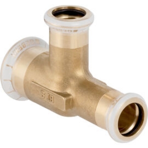 Bild von Geberit - T-Stücke MAPRESS Heizung Messing CW617N reduziert, d mm: 28, d1 mm: 22, d2 mm: 22, L mm: 80, L1 mm: 41, l mm: 42, l2 mm: 38, Z mm: 19, Art.Nr. : 61197