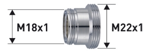Bild von NEOPERL Übergangsstück, Messing verchromt, AG M18x1 x AG M22x1, Art.Nr. : 70502798 (70 5027 98)