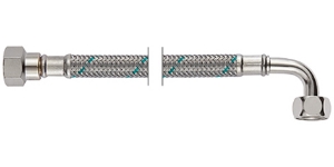 Bild von NEOFLEX Panzerschlauch DN8 mit VS, IG X IG gebogen, 3/8" x 3/8", 30 cm, Art.Nr. : 63425030 (63 4250 30)