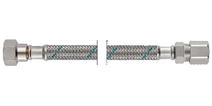 Bild von NEOFLEX CRG Panzerschlauch DN8 mit VS, IG X URS-DW Klemmverschraubung, 3/8" x 10mm, 25 cm, Art.Nr. : 63410025 (63 4100 25)