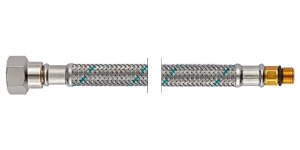 Bild von NEOFLEX Panzerschlauch DN8 mit VS, AG kurz x IG, M10x1 x 3/8", 30 cm, Art.Nr. : 63450030 (63 4500 30)
