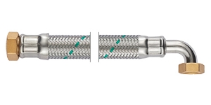 Bild von NEOFLEX Panzerschlauch DN25, IG X IG gebogen, 1" x 1", 30 cm, Art.Nr. : 66930030 (66 9300 30)