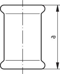 Bild von +GF+ PRESS-FIT Wasser Schiebemuffe Kupfer, d mm: 54, Art.Nr.: 767627030