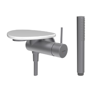 Bild von LAUFEN - ADA - Duschenmischer zu Simibox 1-Point, Ablage ohne Loch, mit Kunststoffschlauch 1600 mm, mit Handbrause TwinStick, Art.Nr. :HF506755501060