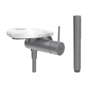 Bild von LAUFEN - ADA - Duschenmischer zu Simibox 1-Point, Ablage mit Loch, mit Kunststoffschlauch 1600 mm, mit Handbrause TwinStick, Art.Nr. :HF506755505000