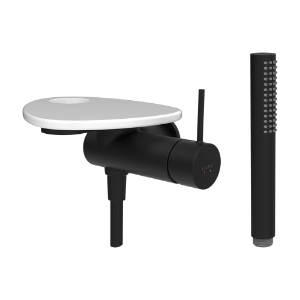 Bild von LAUFEN - ADA - Duschenmischer zu Simibox 1-Point, Ablage mit Loch, mit Kunststoffschlauch 1600 mm, mit Handbrause TwinStick, Art.Nr. :HF506755511000