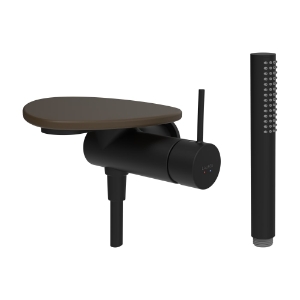 Bild von LAUFEN - ADA - Duschenmischer zu Simibox 1-Point, Ablage ohne Loch, mit Kunststoffschlauch 1600 mm, mit Handbrause TwinStick, Art.Nr. :HF506755514060