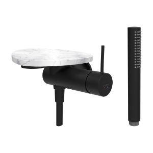 Bild von LAUFEN - ADA - Duschenmischer zu Simibox 1-Point, Ablage ohne Loch, mit Kunststoffschlauch 1600 mm, mit Handbrause TwinStick, Art.Nr. :HF506755515060