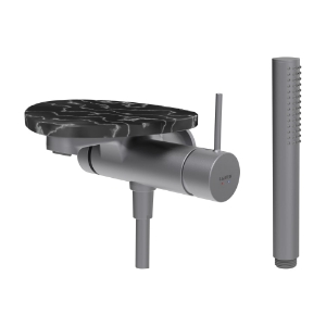 Bild von LAUFEN - ADA - Bademischer zu Simibox 1-Point, Ablage ohne Loch, Ausladung 170 mm, mit Kunststoffschlauch 1600 mm, mit Handbrause TwinStick, Art.Nr. :HF506765506060